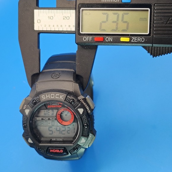 Vintage 2000 Timex Expedition Indiglo Shock Y2K 42mm Mens Quartz Digital Watch - Picture 9 of 9